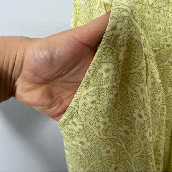 New BP Strapless Knit Romper Green Cream Myra Vine Floral Women's size XS - Picture 4 of 5